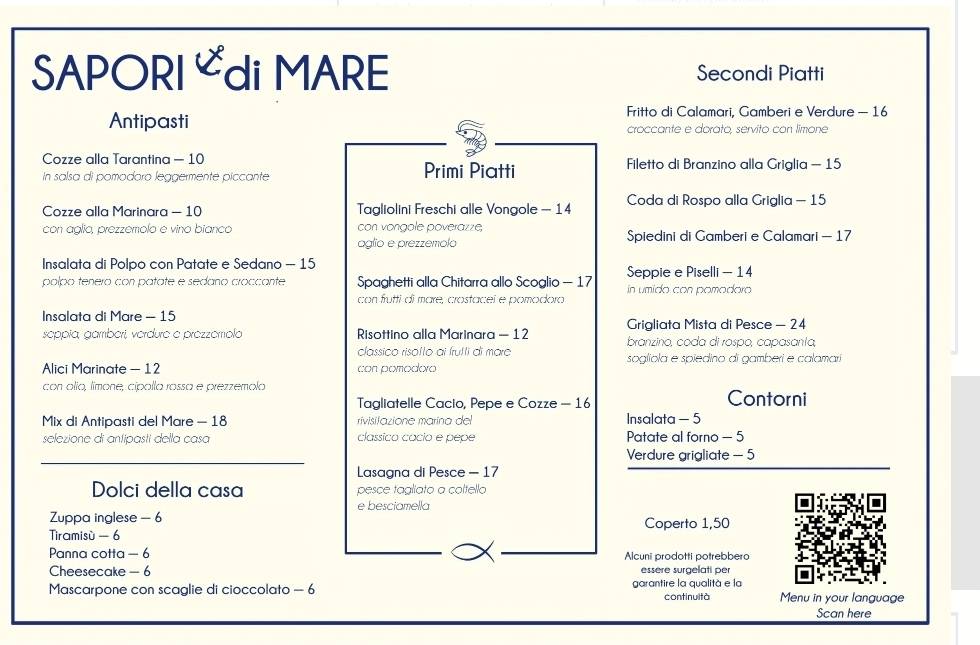 Menu di Ristorante Da Zio Renzo 