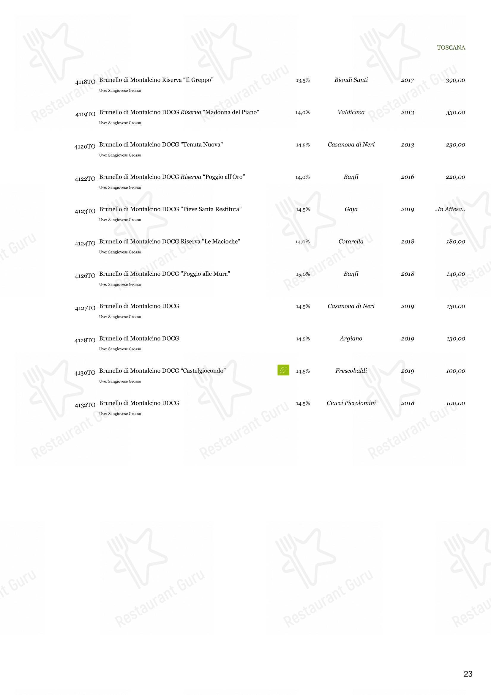 Ristorante Derby Grill in Monza - Menu bar