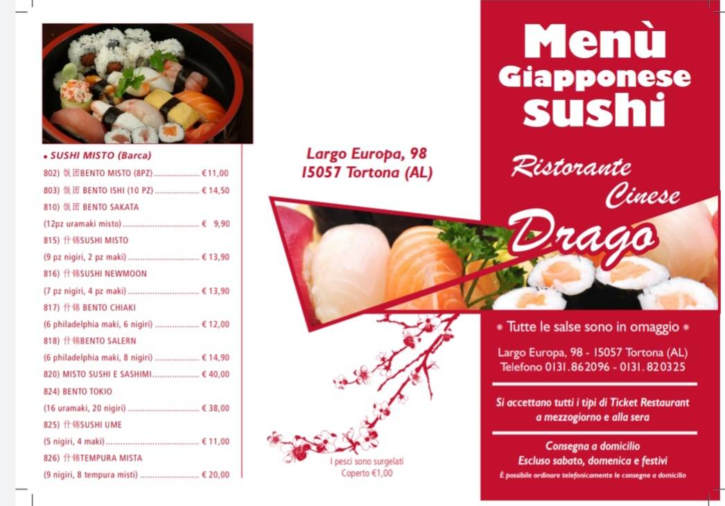 Menu di Ristorante Drago Cinese 