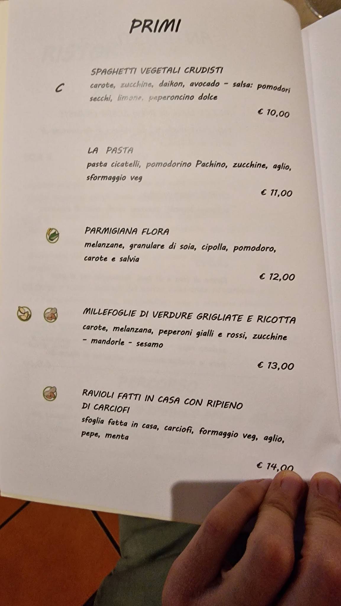 Menu di Ristorante Flora 