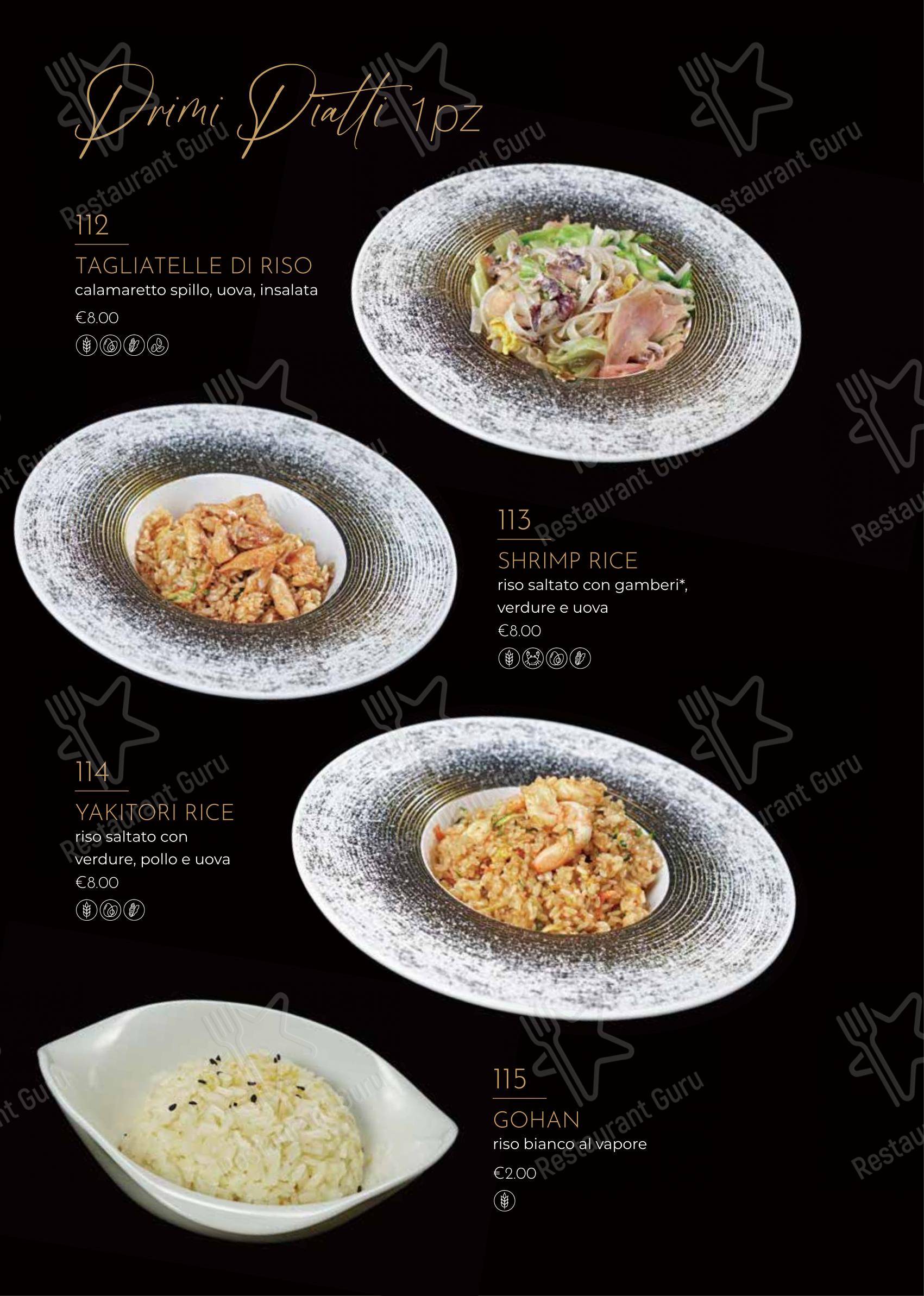 Menu bar per Ristorante Giapponese Hanami Parma ristorante