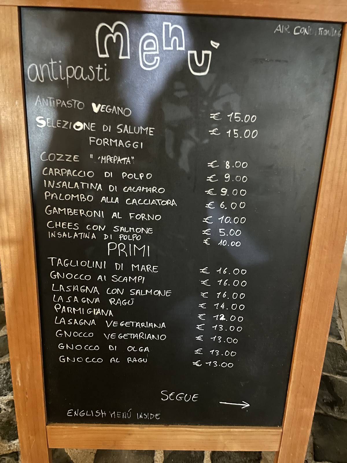 Menu di Ristorante L'Uvarara 