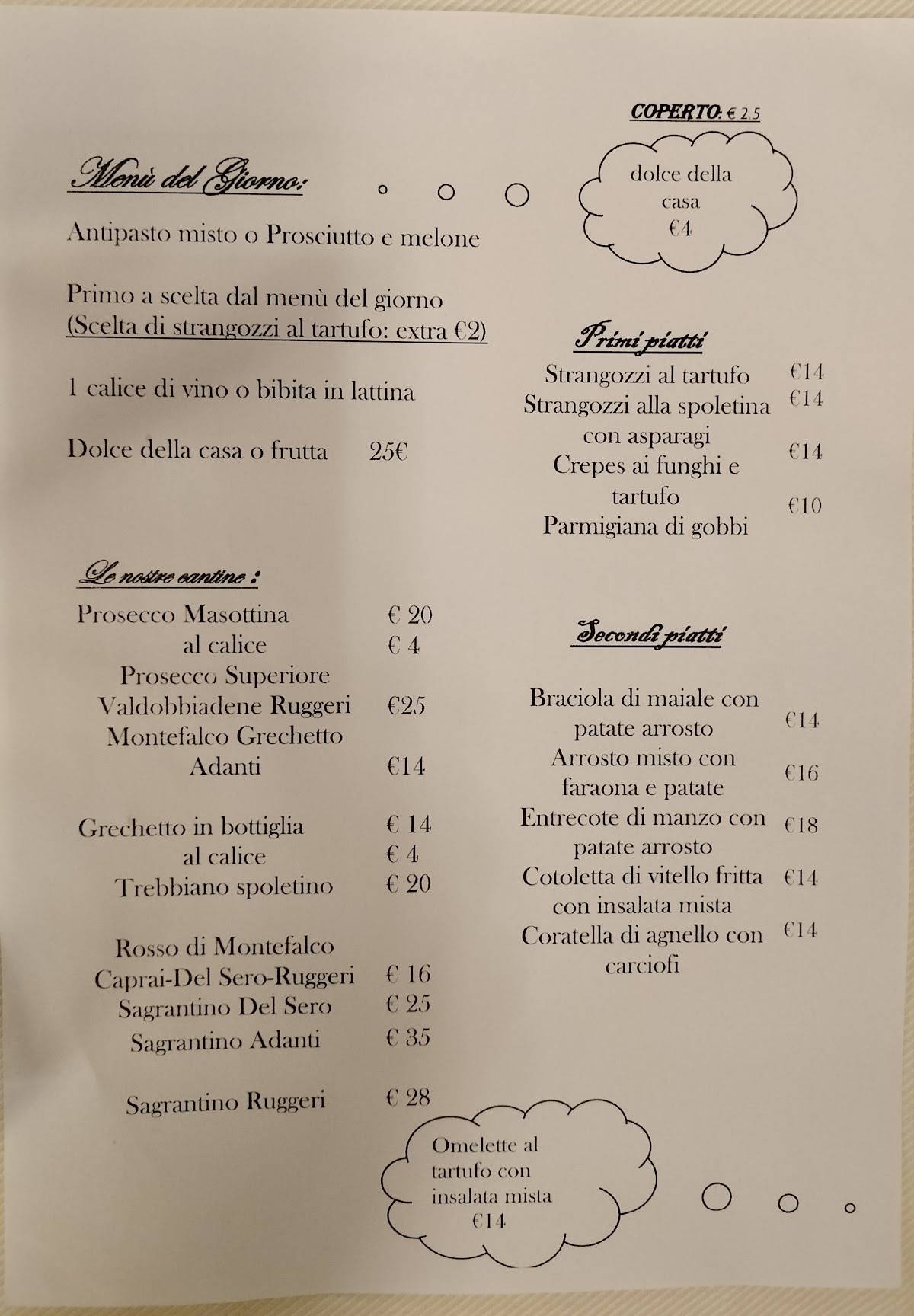 Menu di Ristorante La Barcaccia 