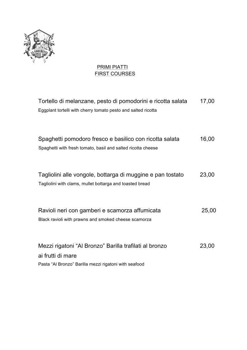 Menu di Ristorante La Forchetta Parma 