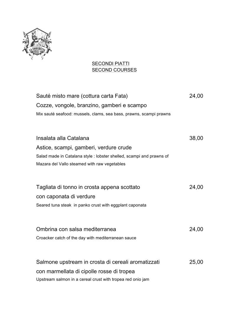 Menu di Ristorante La Forchetta Parma 