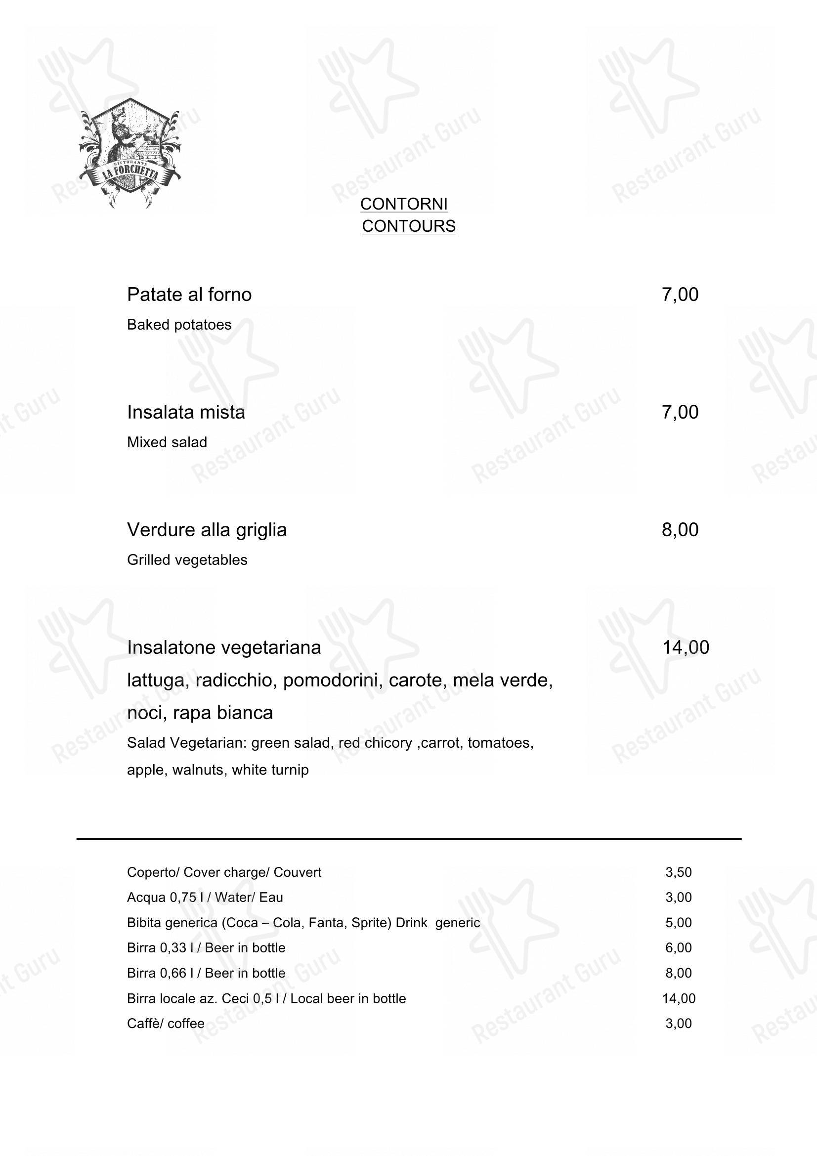 Menu per Ristorante La Forchetta Parma in Parma