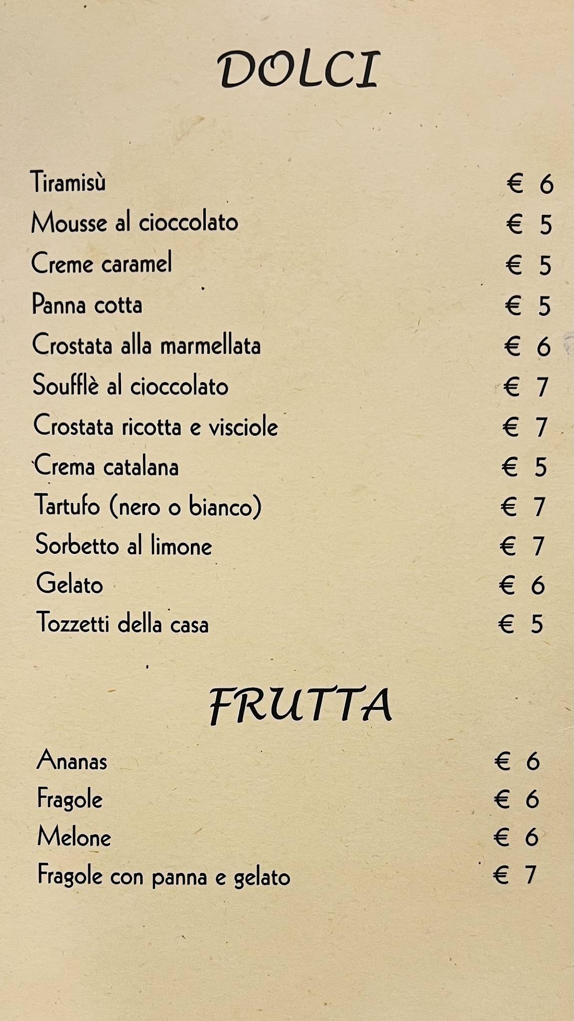 Menu di La Fornace Ristorante & Pizzeria dal 1950 