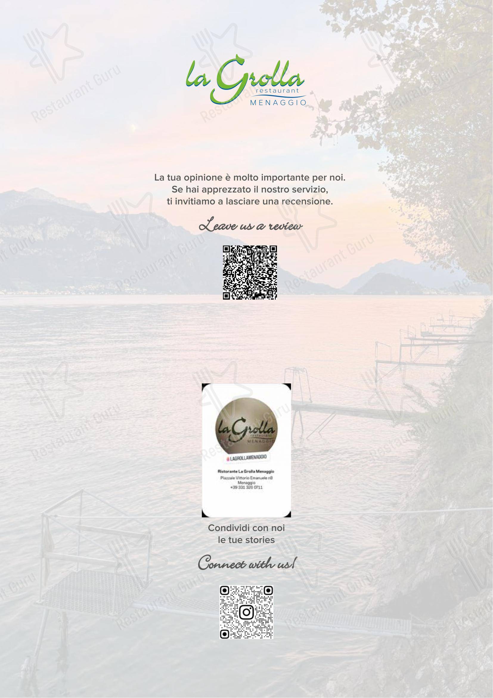 Ristorante La Grolla Menaggio in Menaggio - Menu