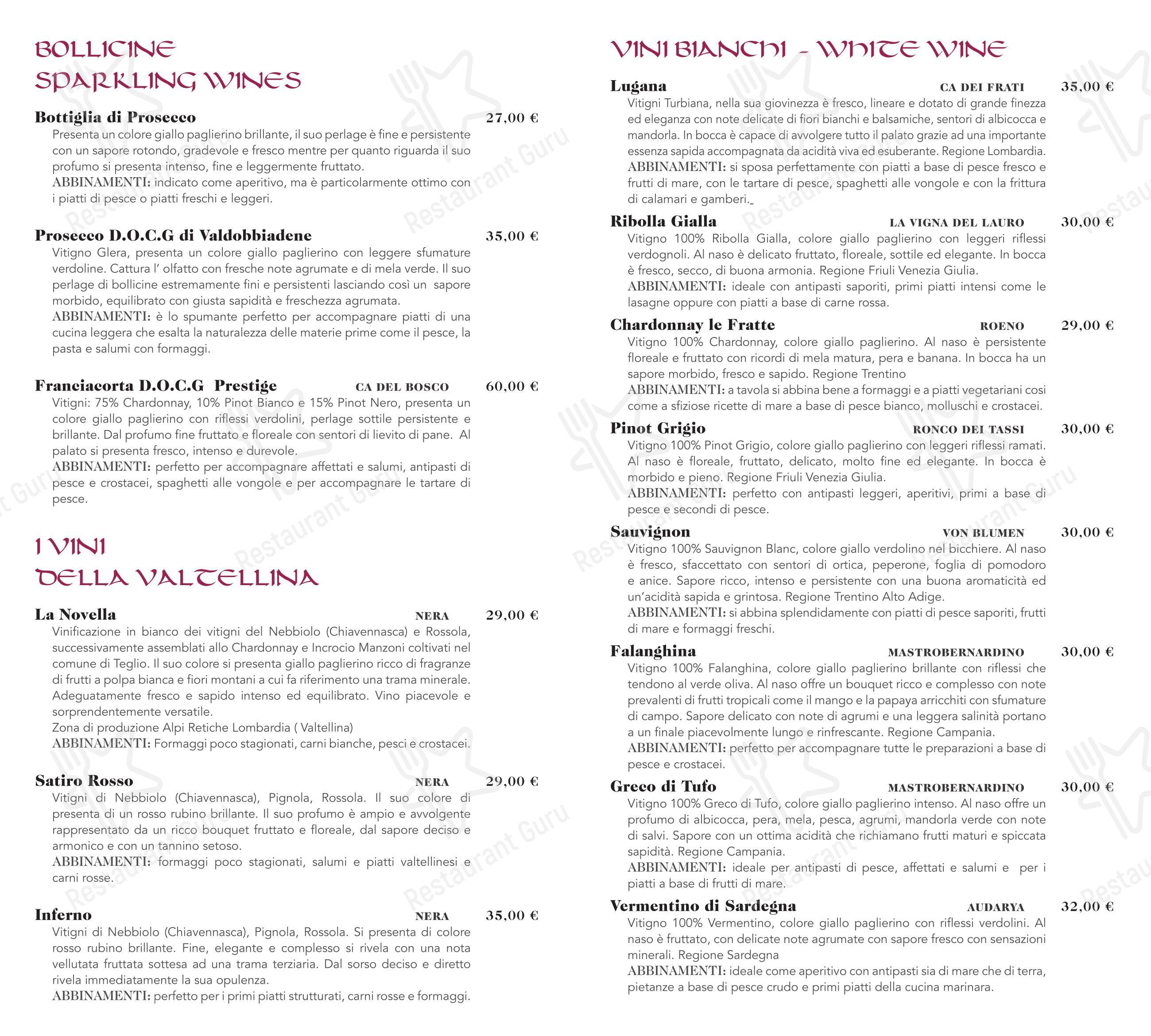 Menu bar per Ristorante La Grolla Menaggio ristorante
