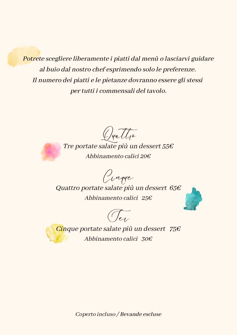 Menu di Ristorante Le Cento Buche 