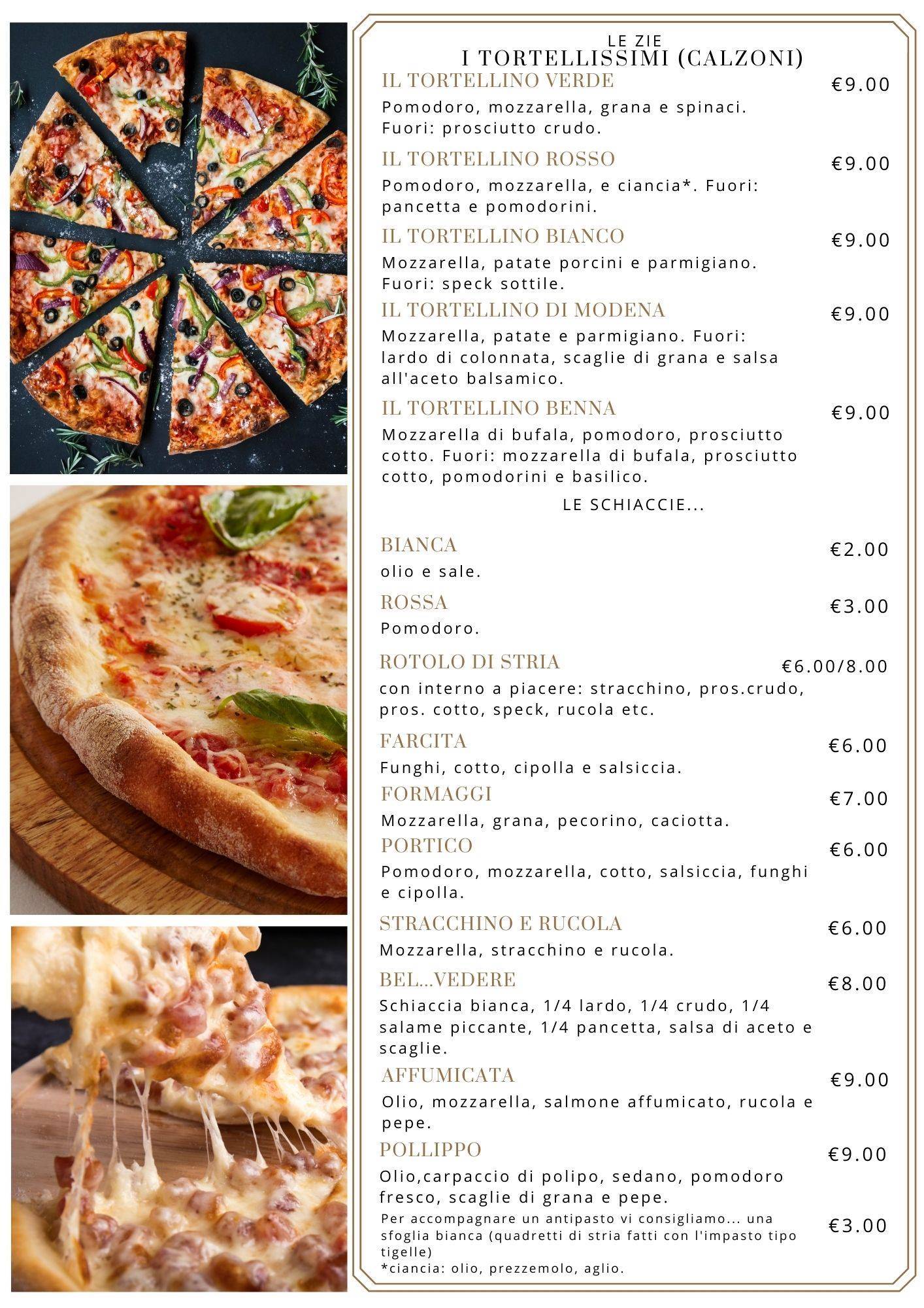 Menu di Ristorante Le Zie 