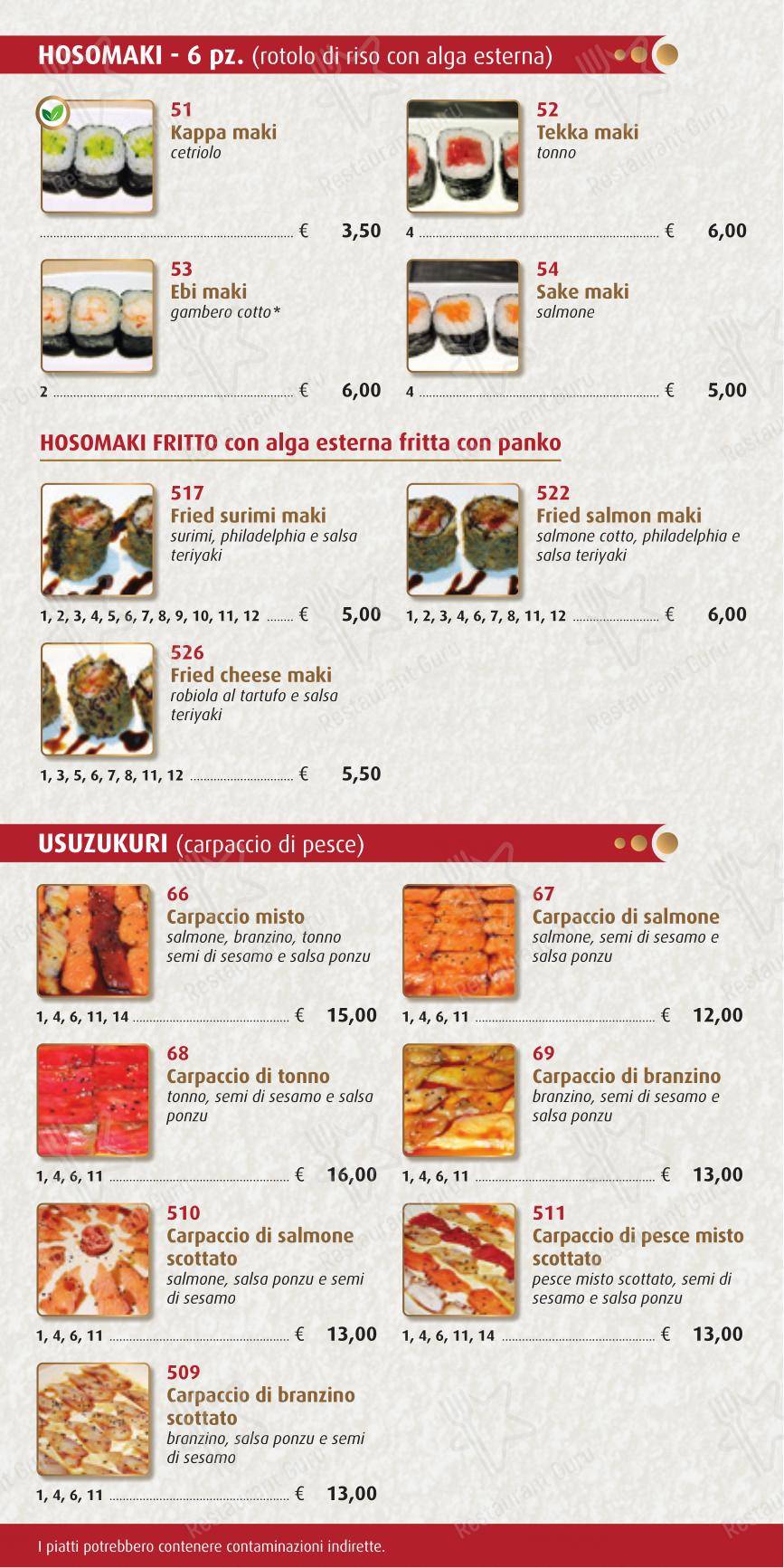 Menu per Ristorante Lotus in Rozzano