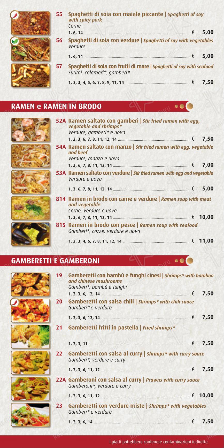 Menu per Ristorante Lotus in Rozzano