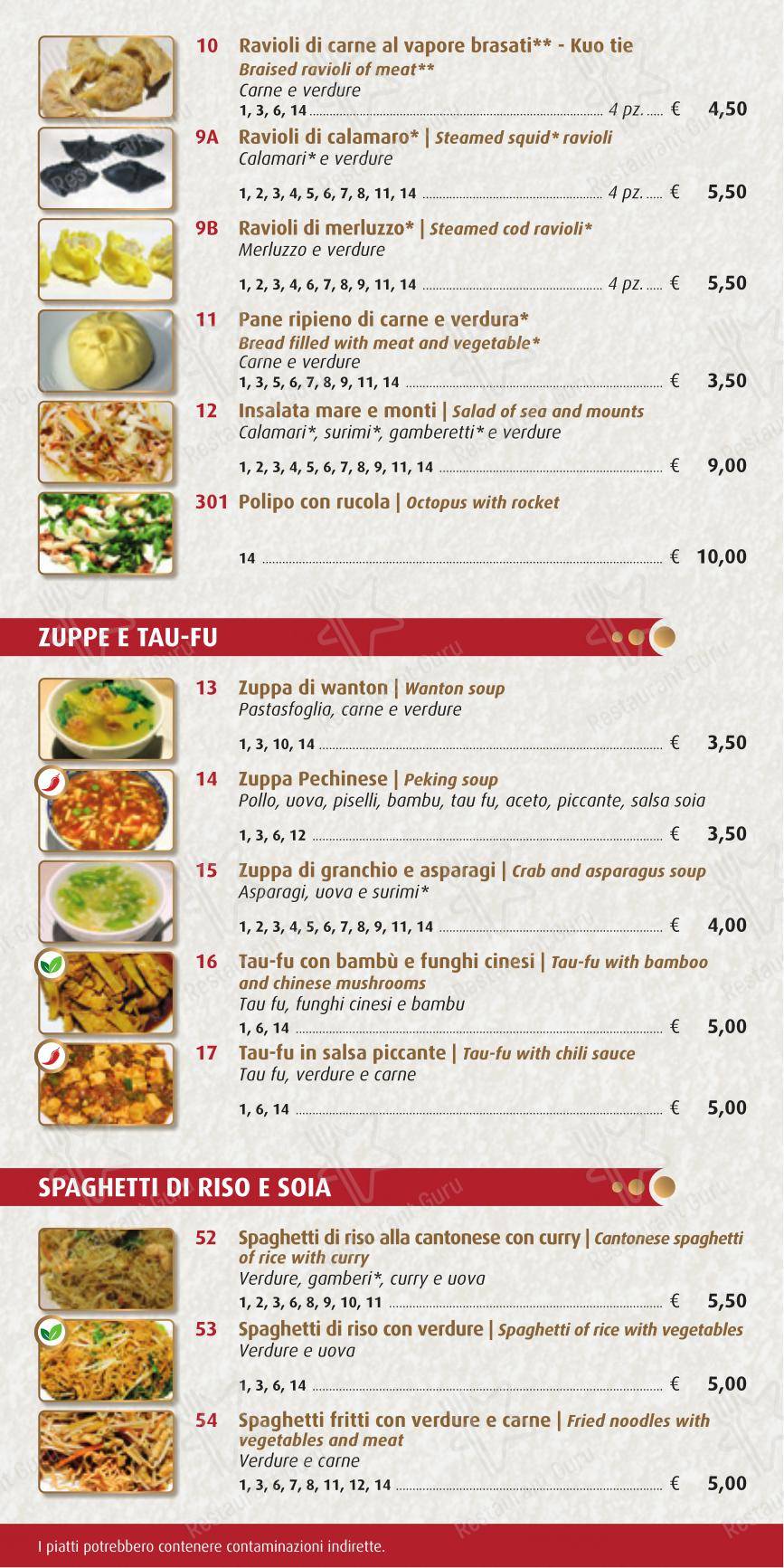 Menu per Ristorante Lotus ristorante