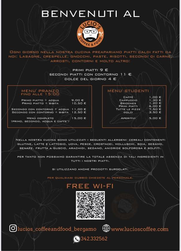 Menu di Ristorante Lucio's Coffee e Food 