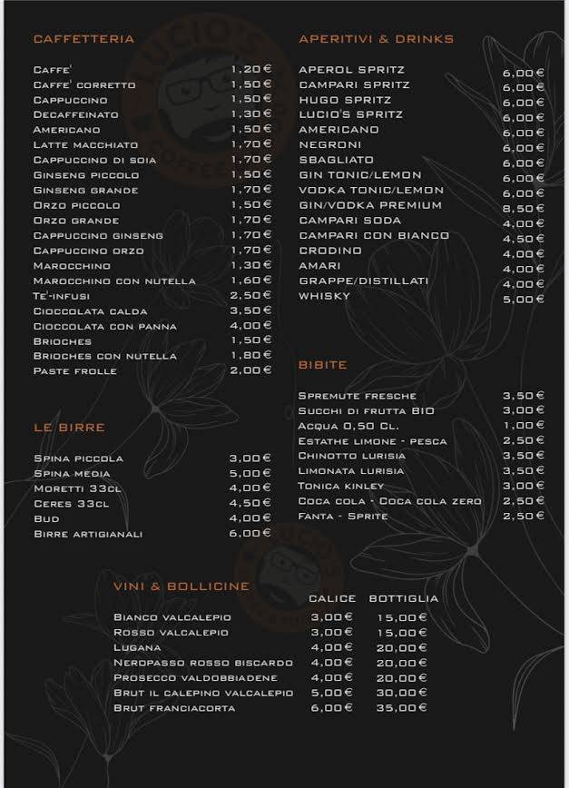 Menu di Ristorante Lucio's Coffee e Food 