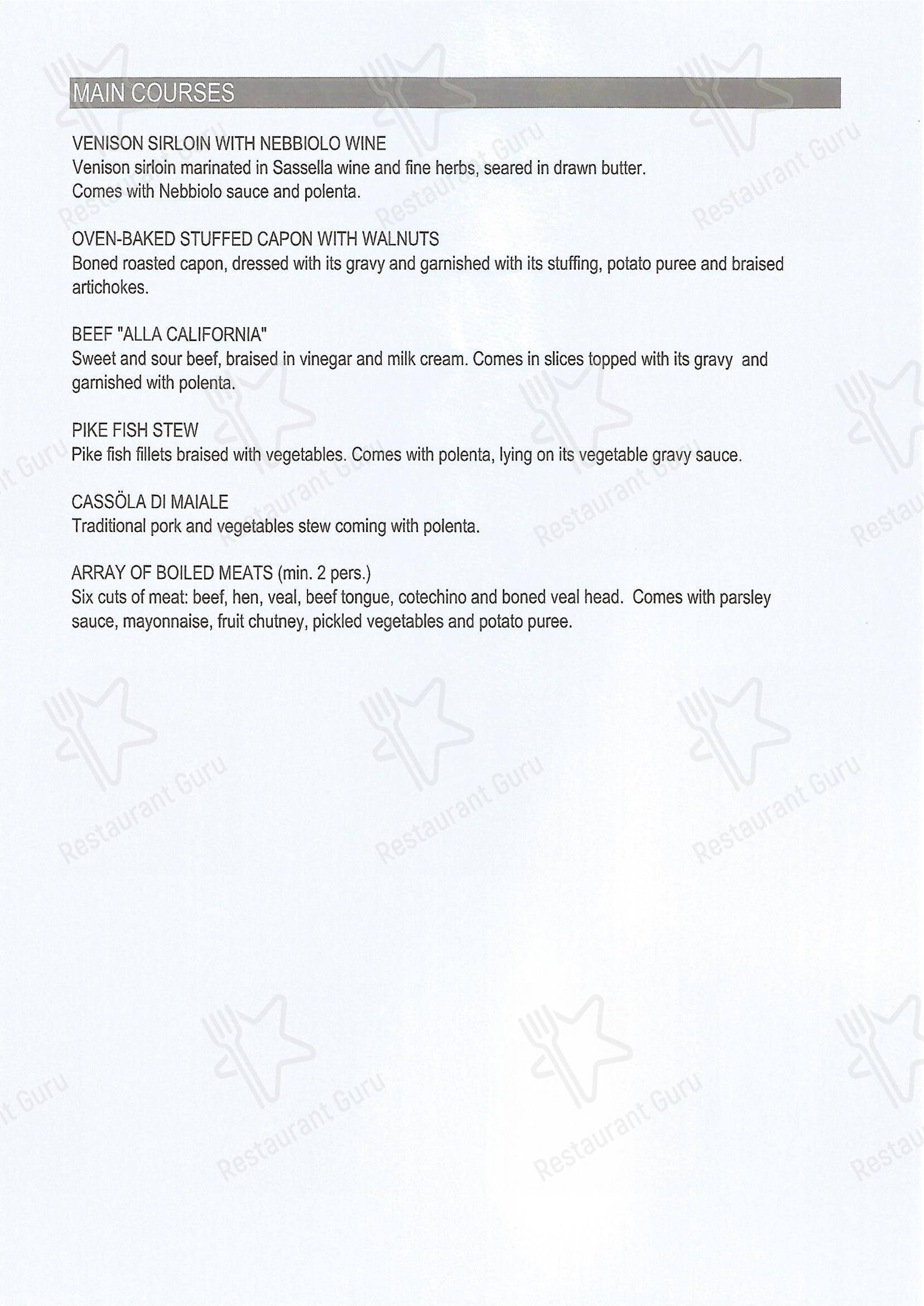 Menu bar per Ristorante Mary + Co ristorante