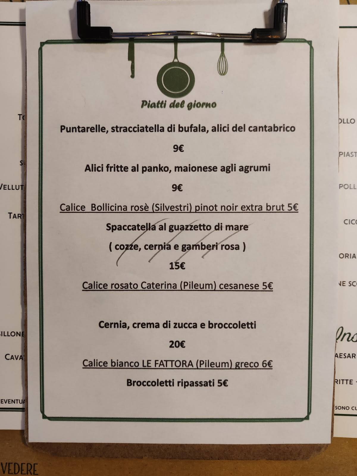 Menu di Ristorante Moka e Padelle 