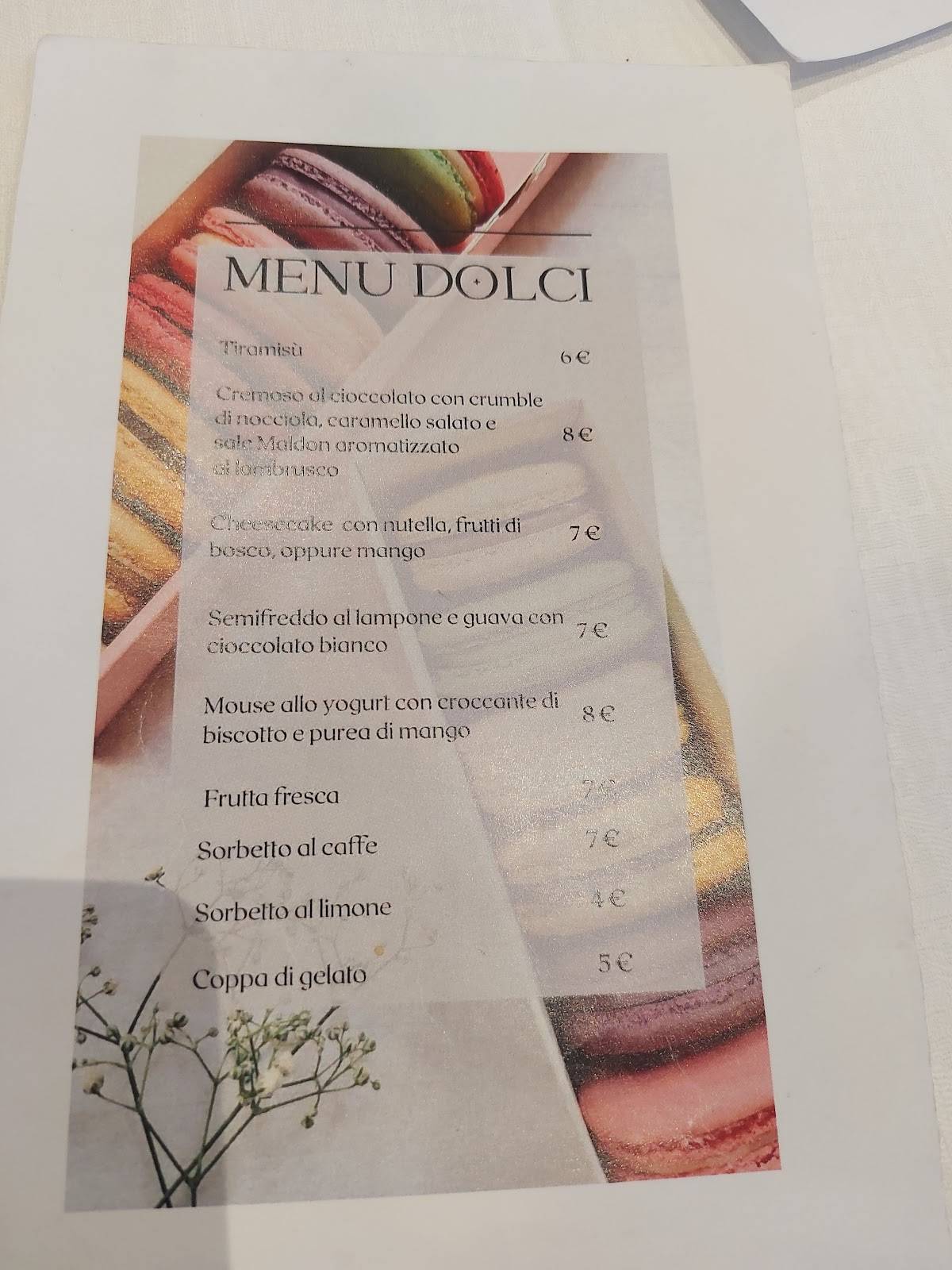 Menu di Ristorante Paddock 