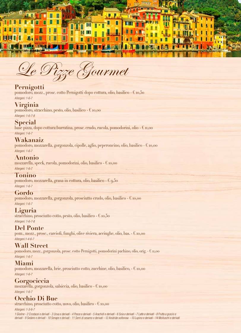 Menu di Pizzeria del Ponte 
