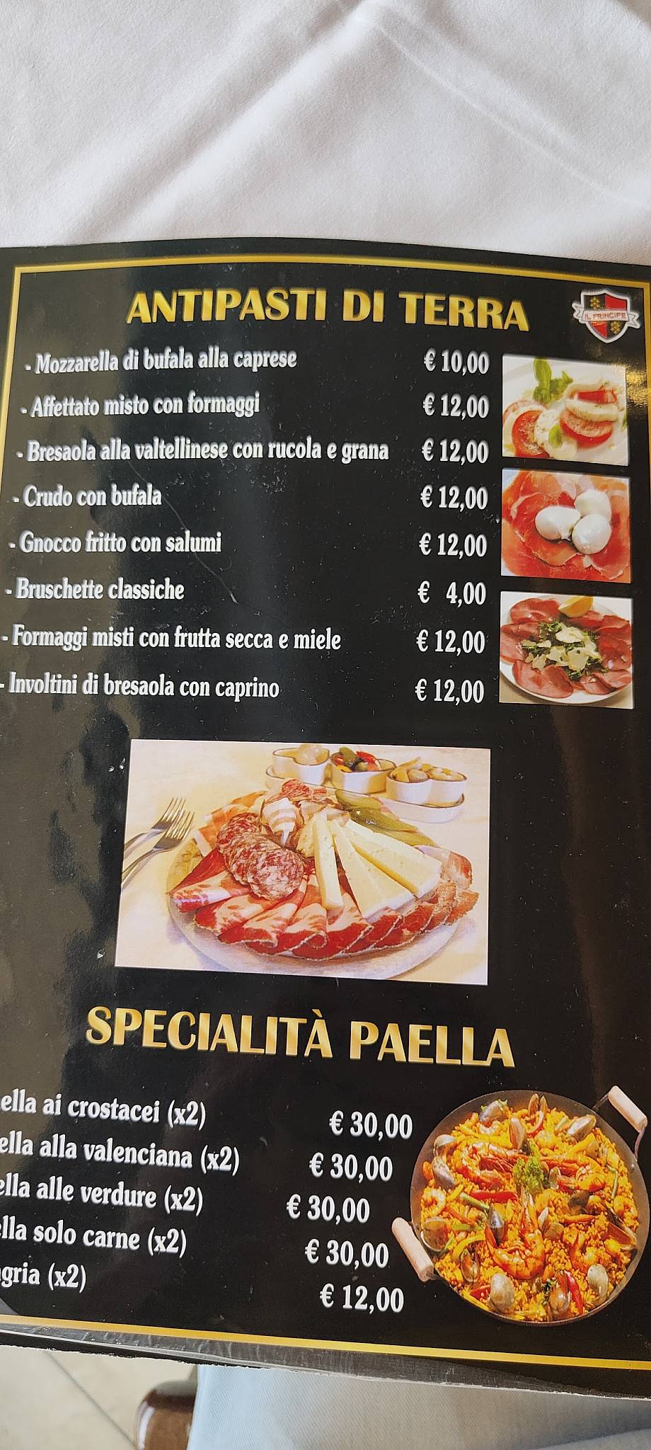 Menu di Ristorante Pizzeria "Il Principe" 