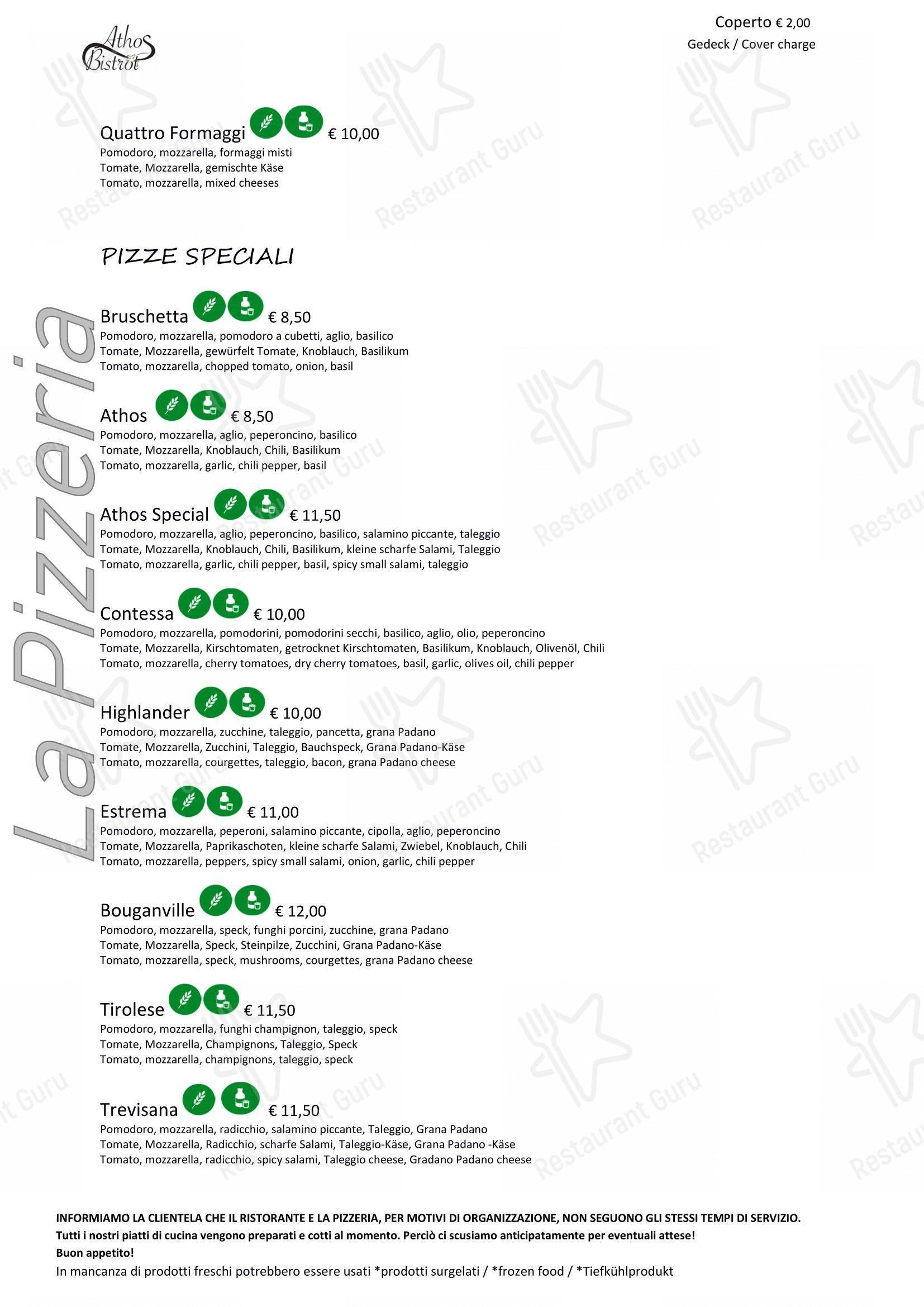 Ristorante Pizzeria La Villa in Nago-torbole - 菜单