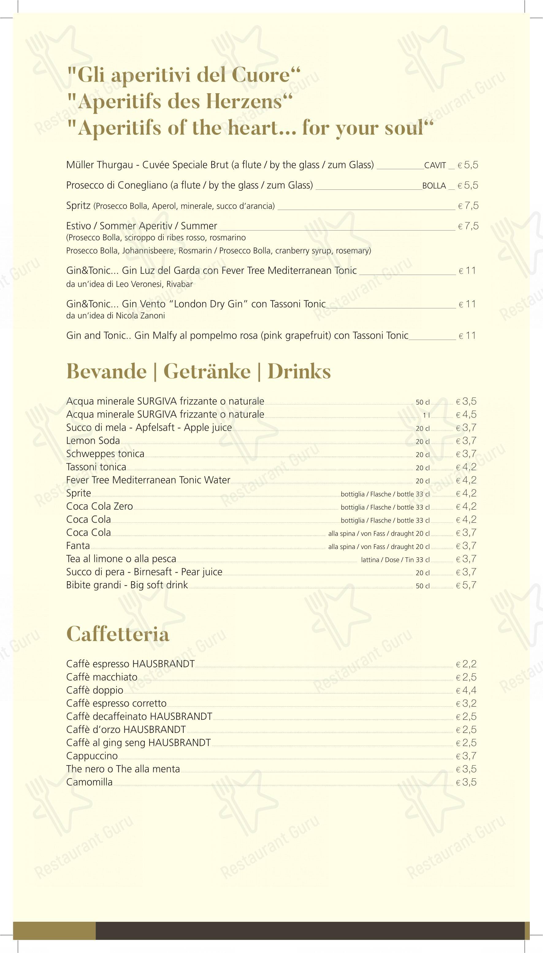 Menu per Ristorante Pizzeria Leon D'oro Riva ristorante