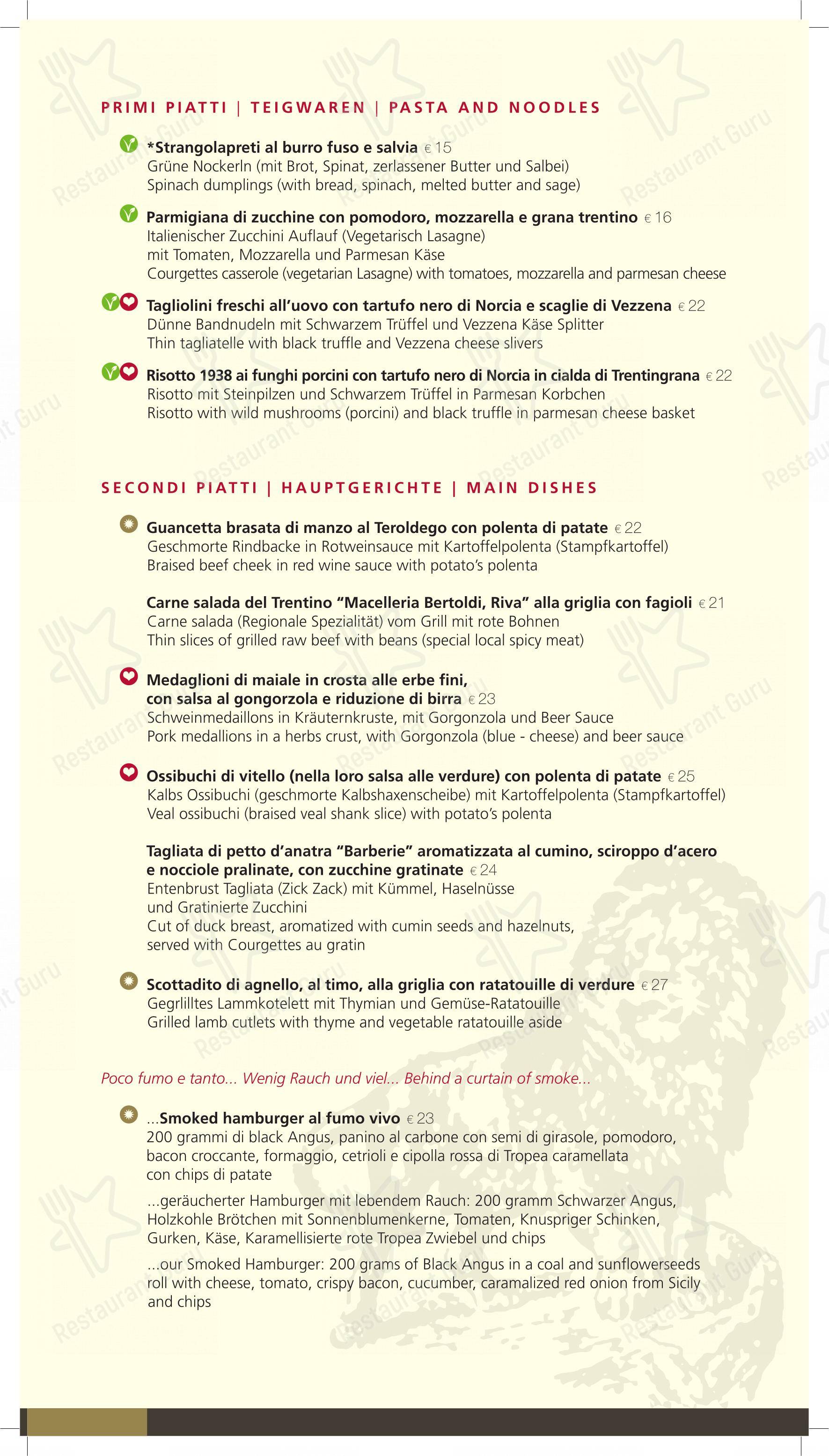 Menu per Ristorante Pizzeria Leon D'oro Riva ristorante