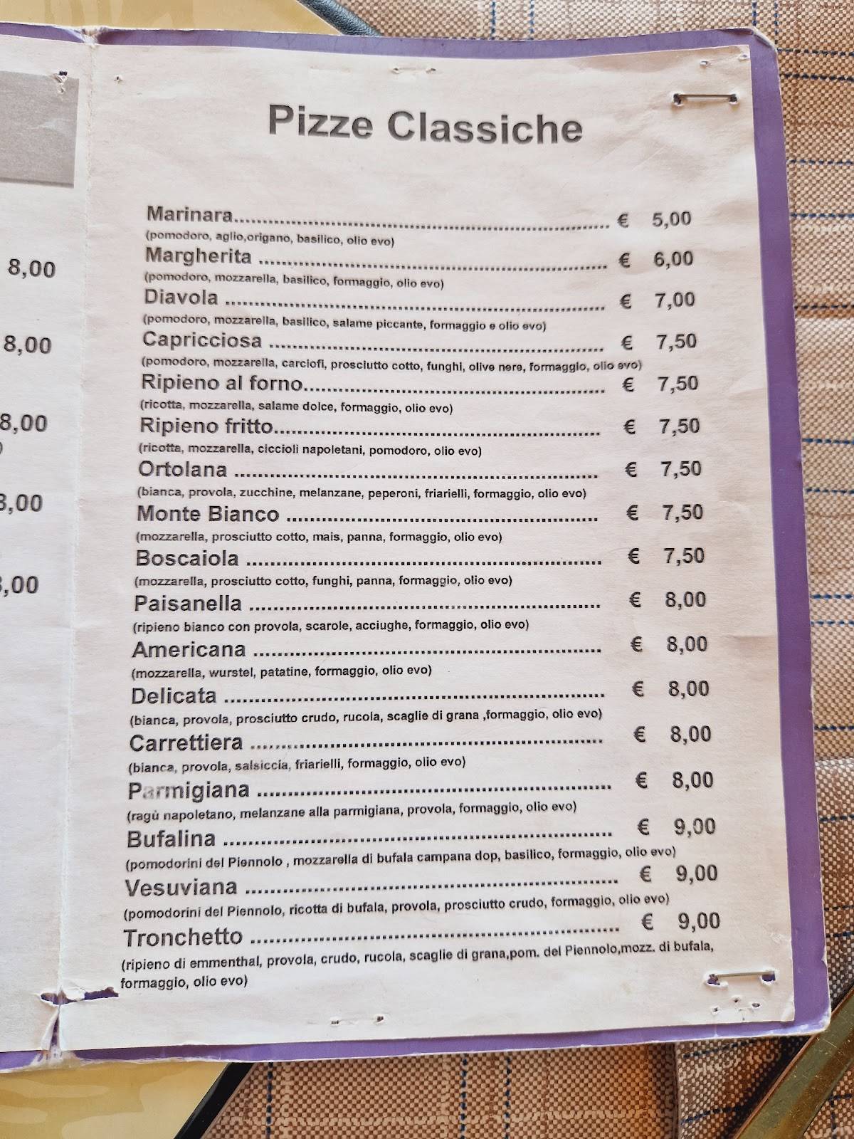 Menu di Ristorante Pizzeria Madera Cornadella 