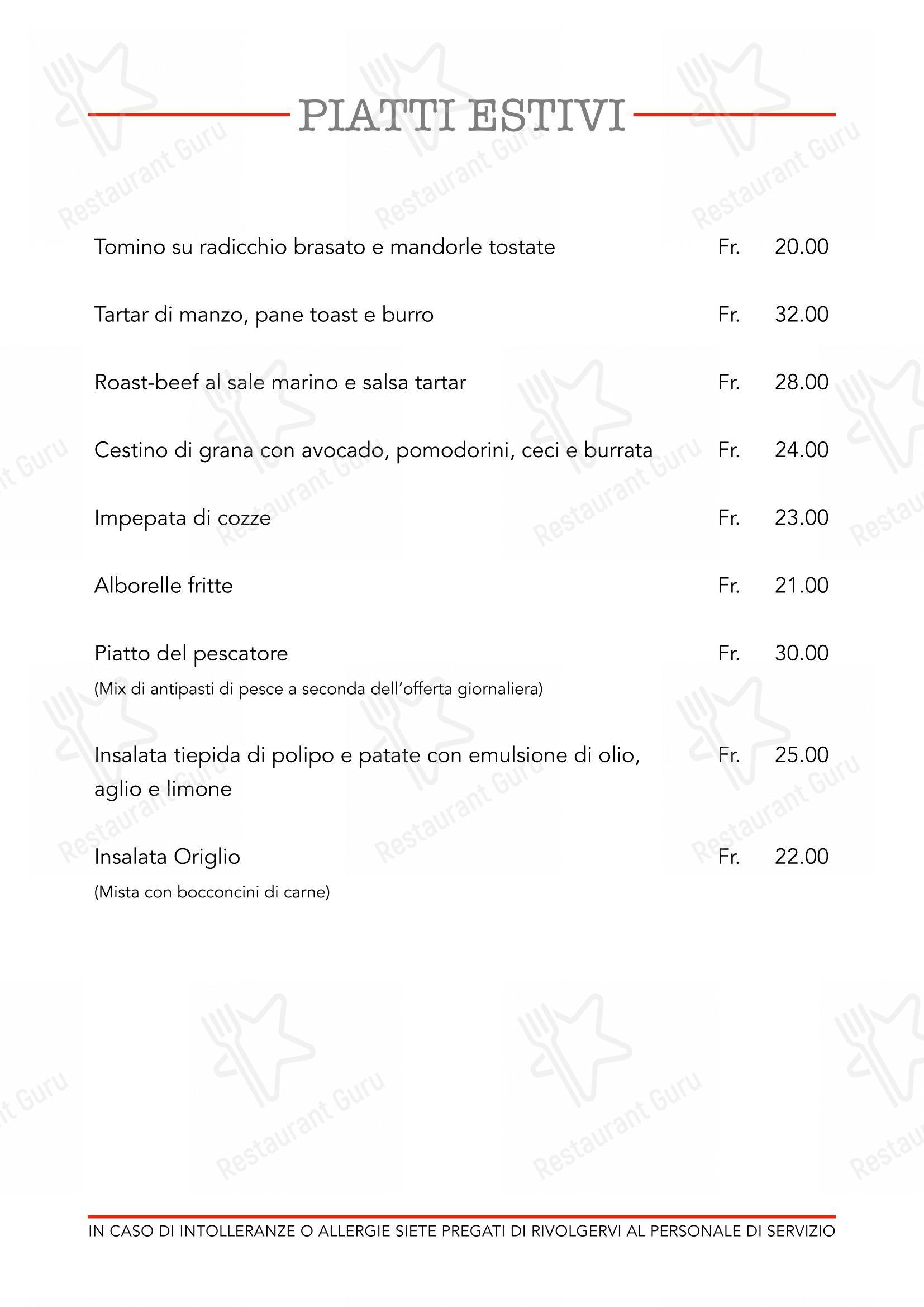 Menu per Ristorante Pizzeria Origlio da Manu in Origlio