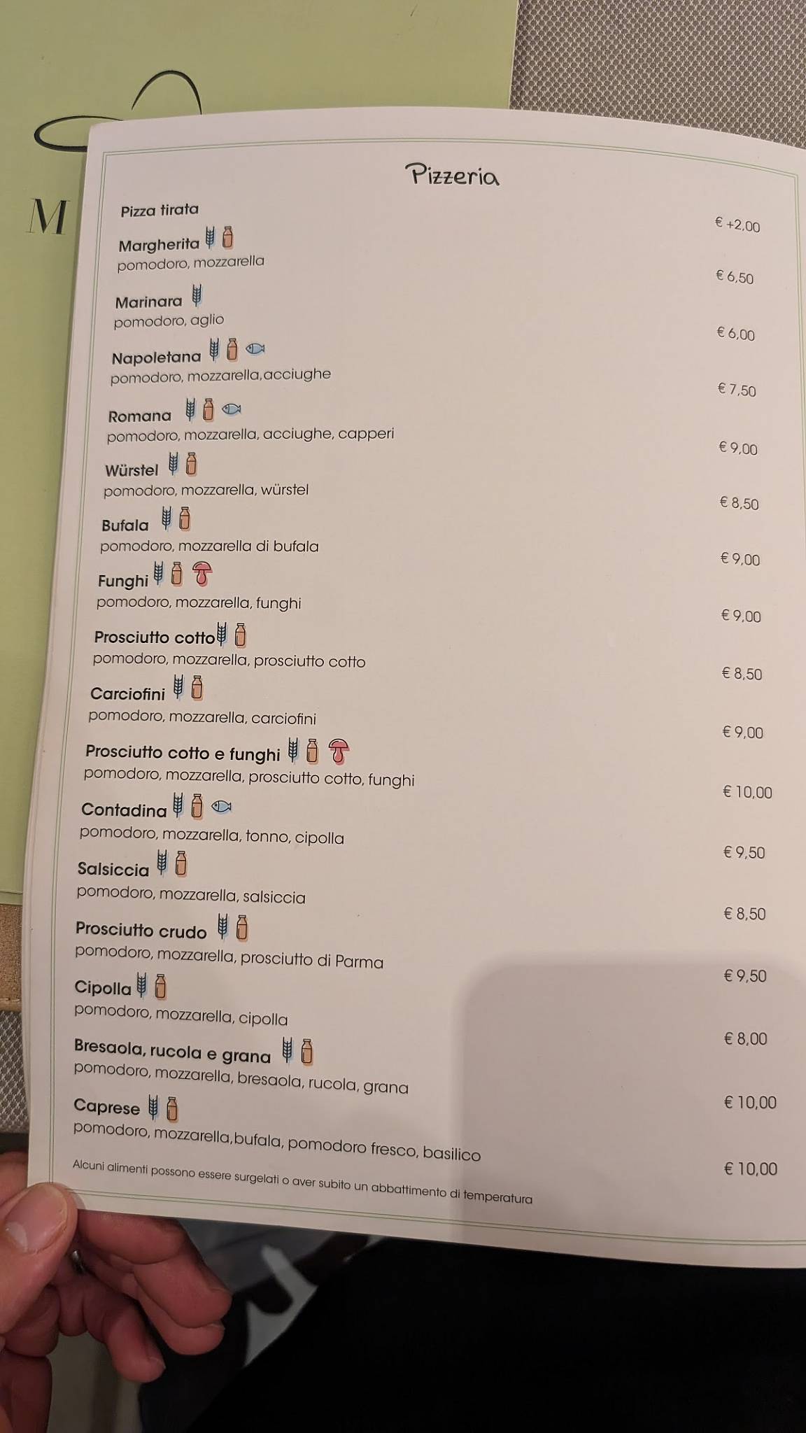 Menu di Ristorante Pizzeria Sombrero 