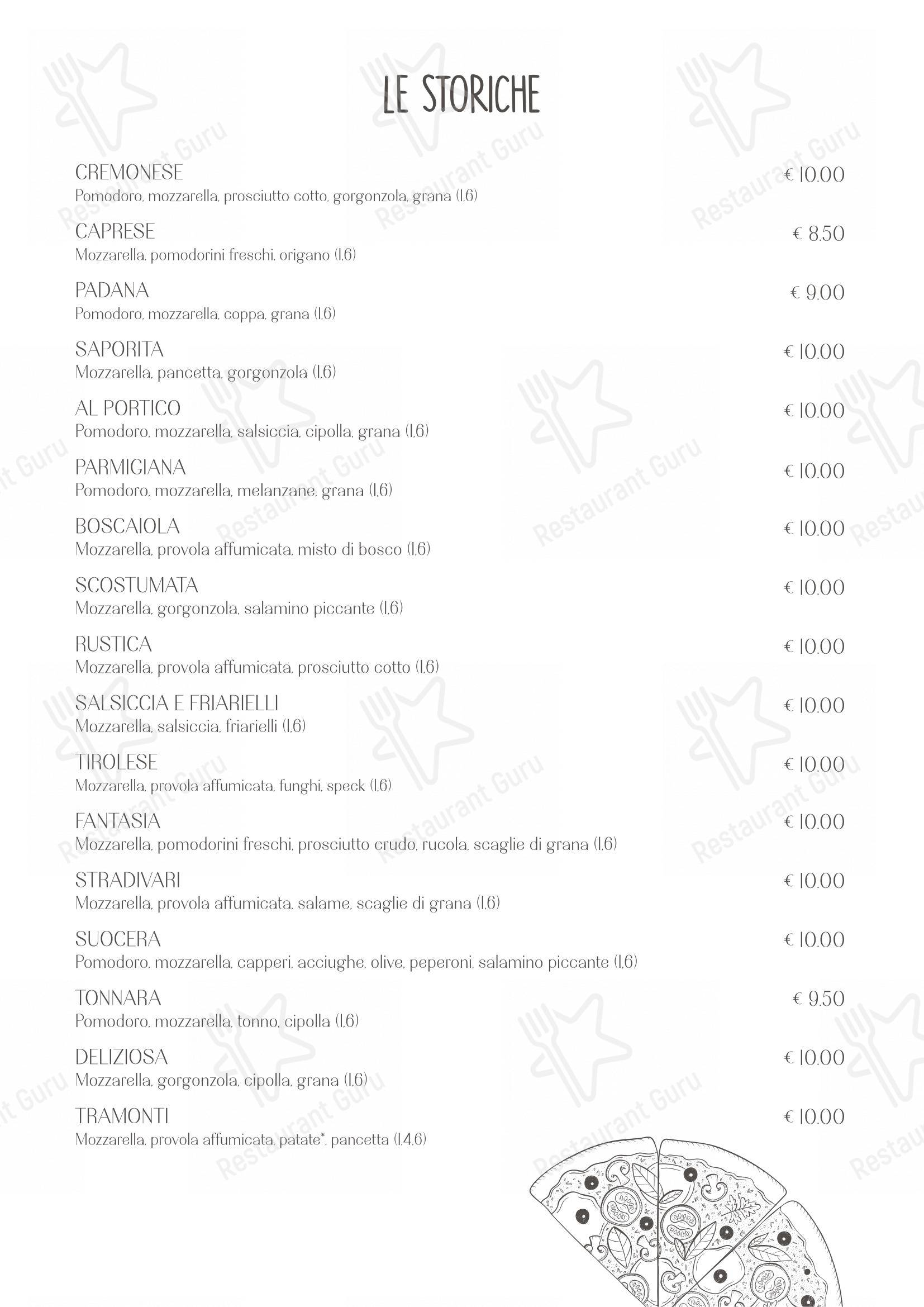 Ristorante Pizzeria al Portico in Cremona - Menu bar