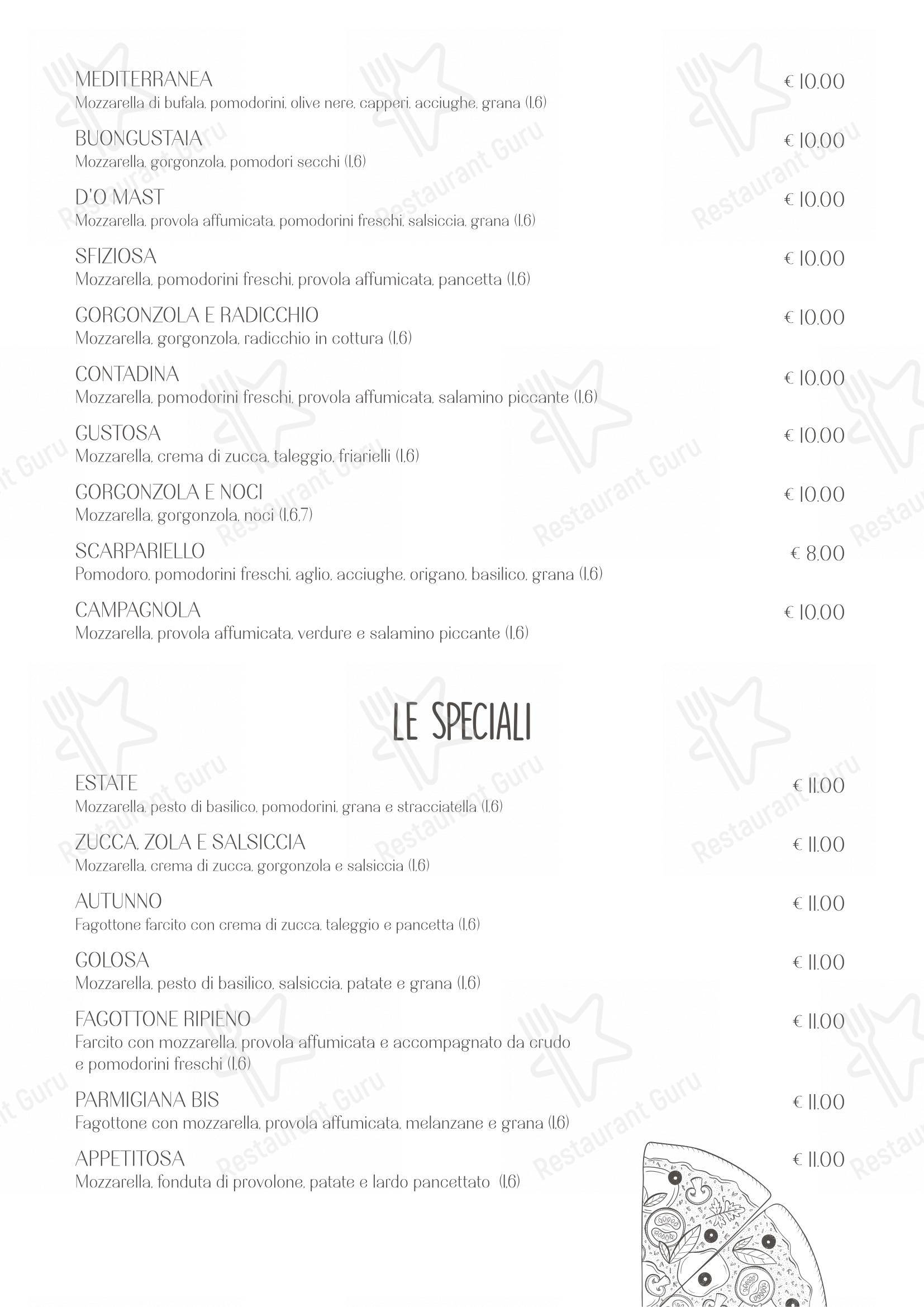 Menu bar per Ristorante Pizzeria al Portico ristorante