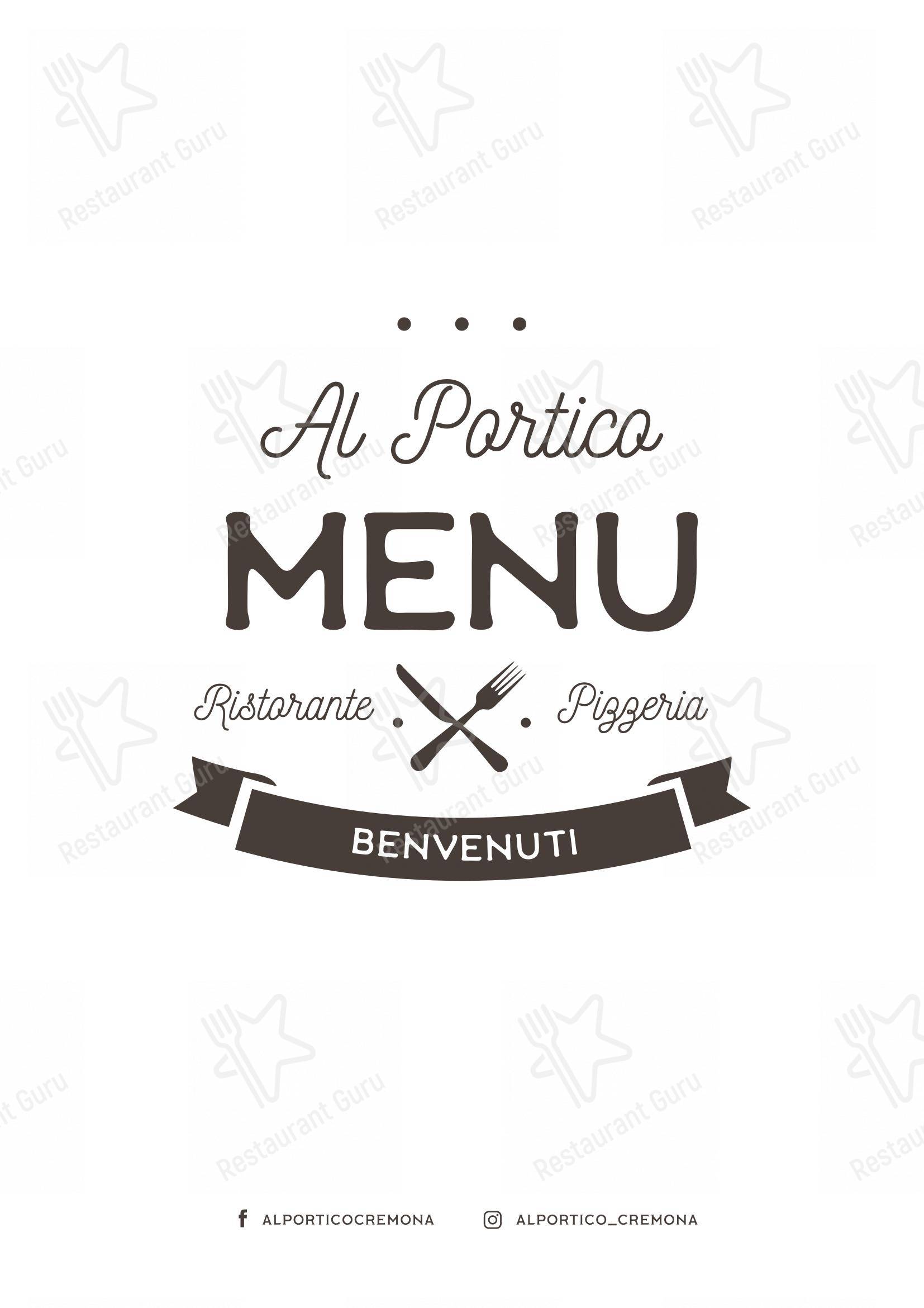 Menu bar per Ristorante Pizzeria al Portico ristorante