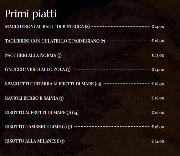 Menu di Ristorante Rembrandt 