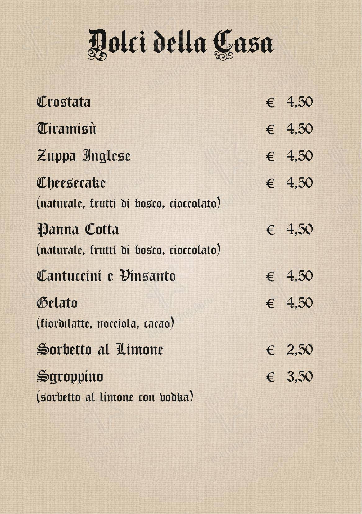 Menu per Ristorante Sapori di Toscana ristorante