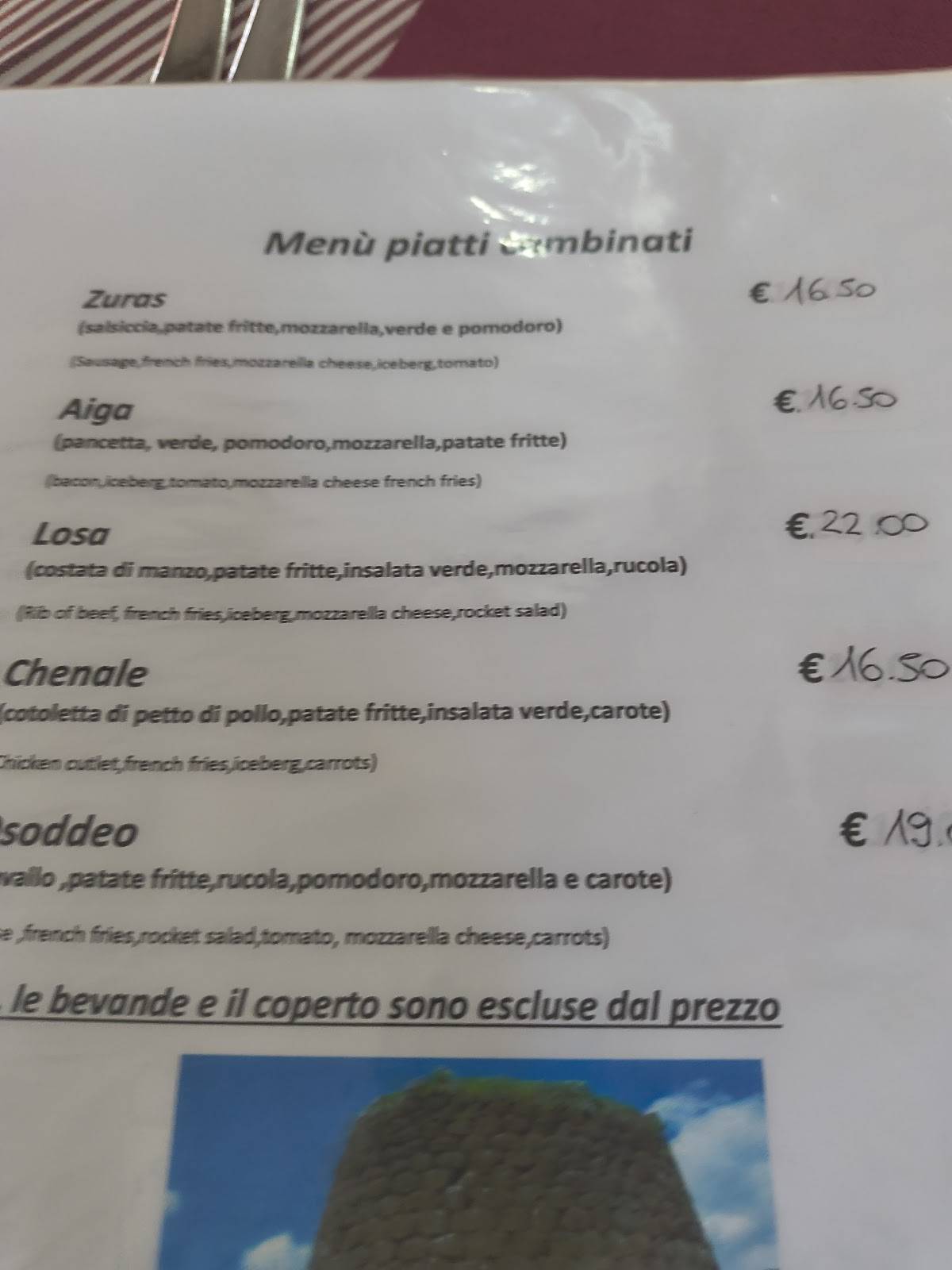Menu di Ristorante Trattoria Le Plaisir 