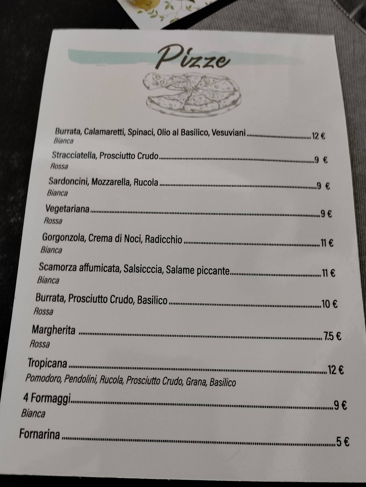 Menu di Ristorante Tropicana 