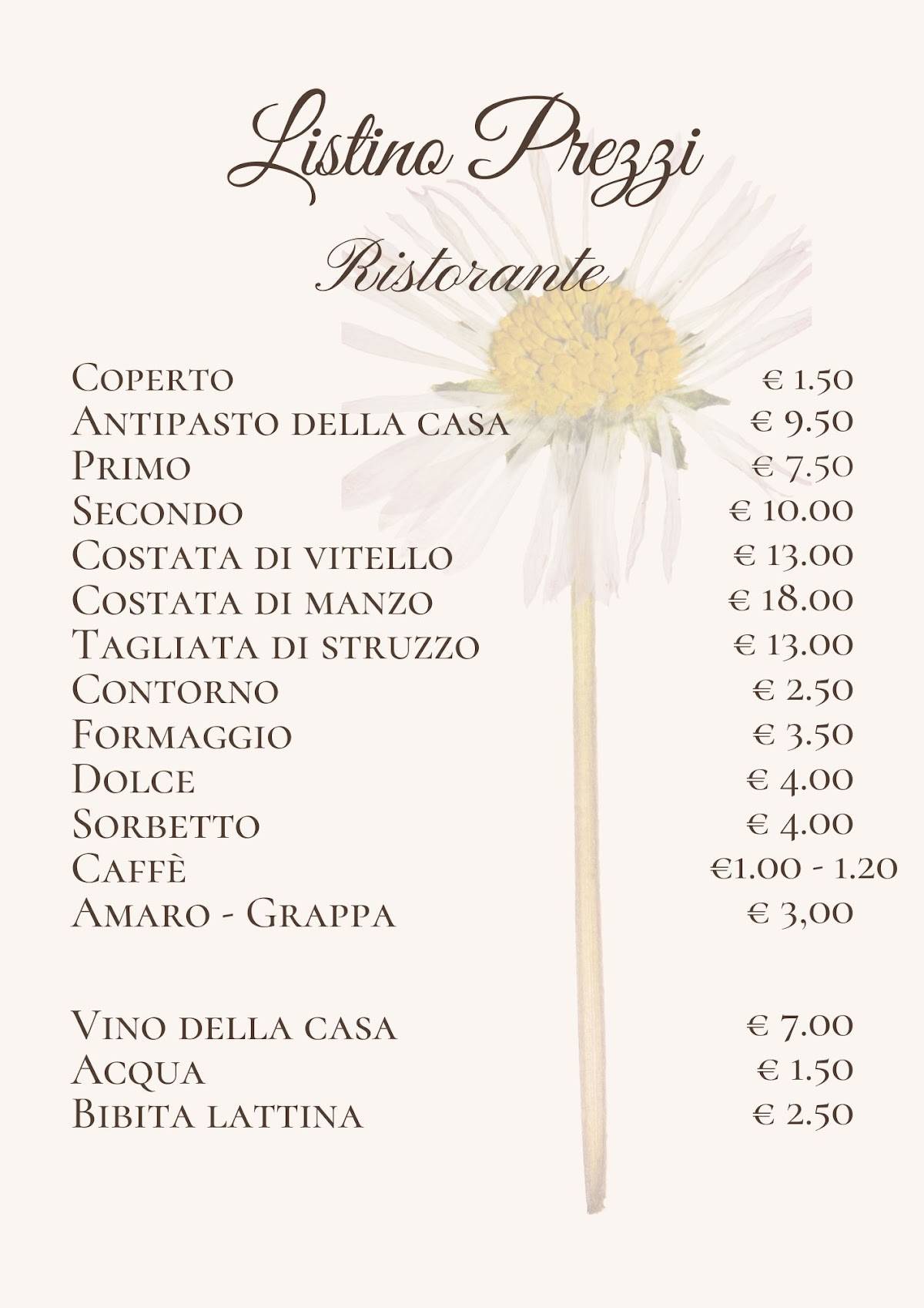 Menu di Ristorante Val Tress 