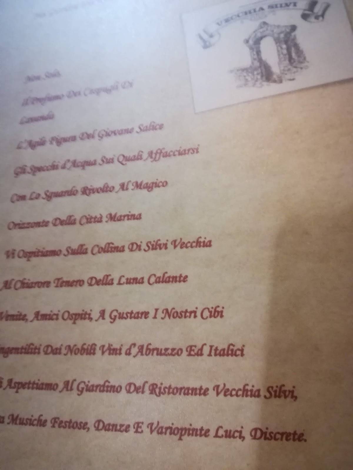 Menu di Ristorante Vecchia Silvi 