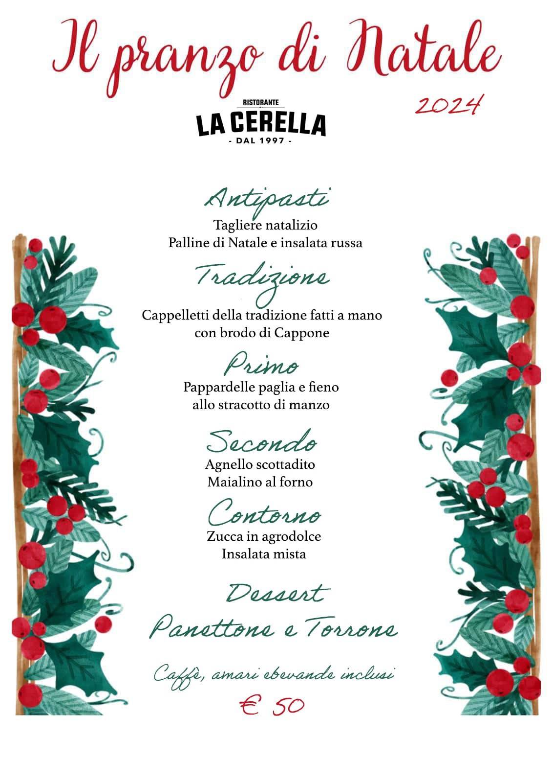 Menu di Ristorante La Cerella 