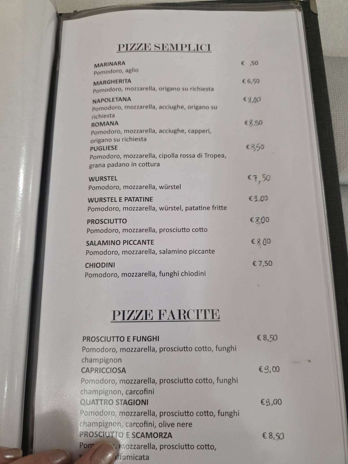 Menu di Ristorante pizzeria La Lucciola 