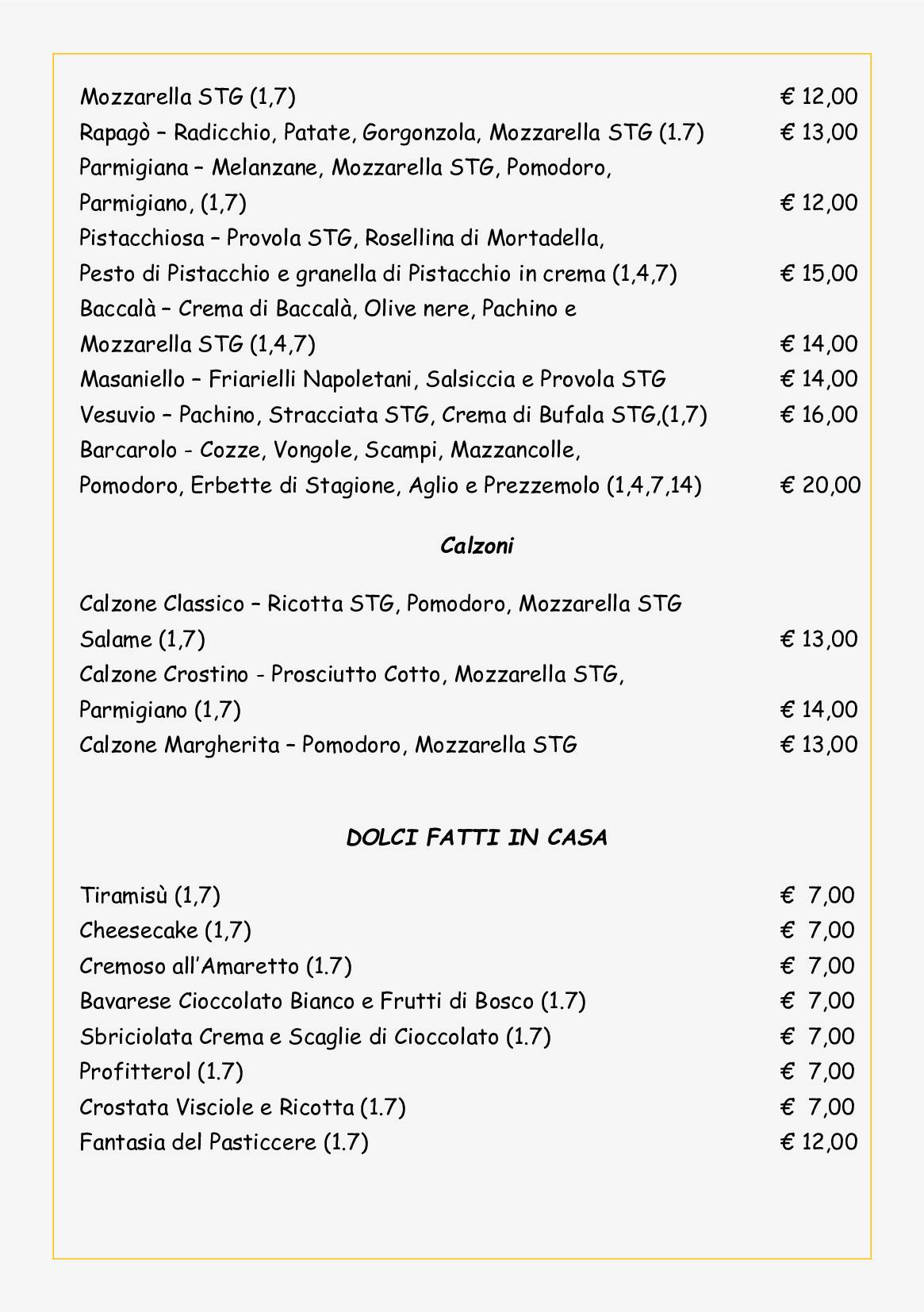 Menu di Riva Portese 