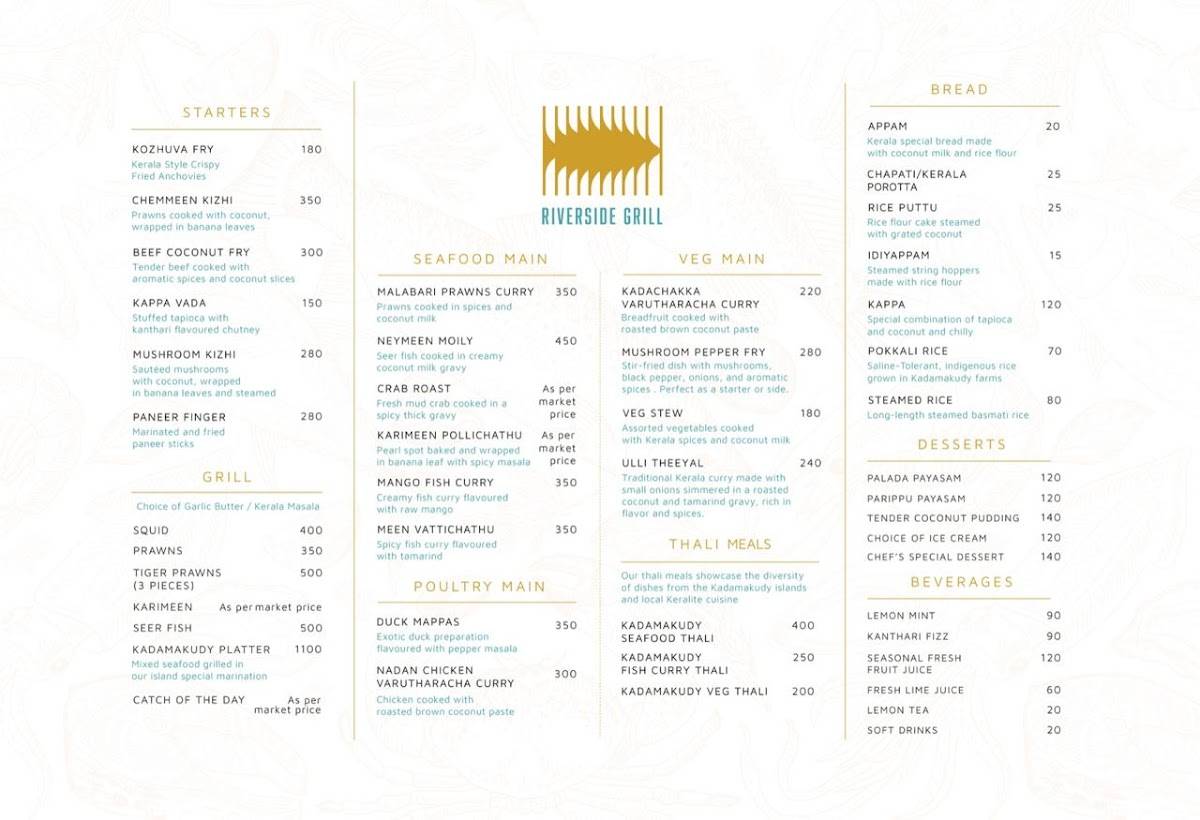 Riverside Grill menu