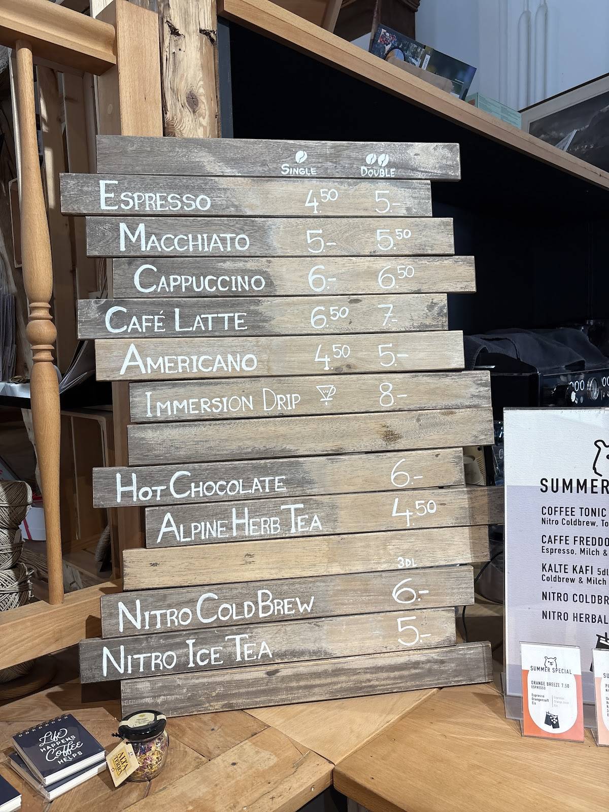 Menu di Roastery Engelberg 