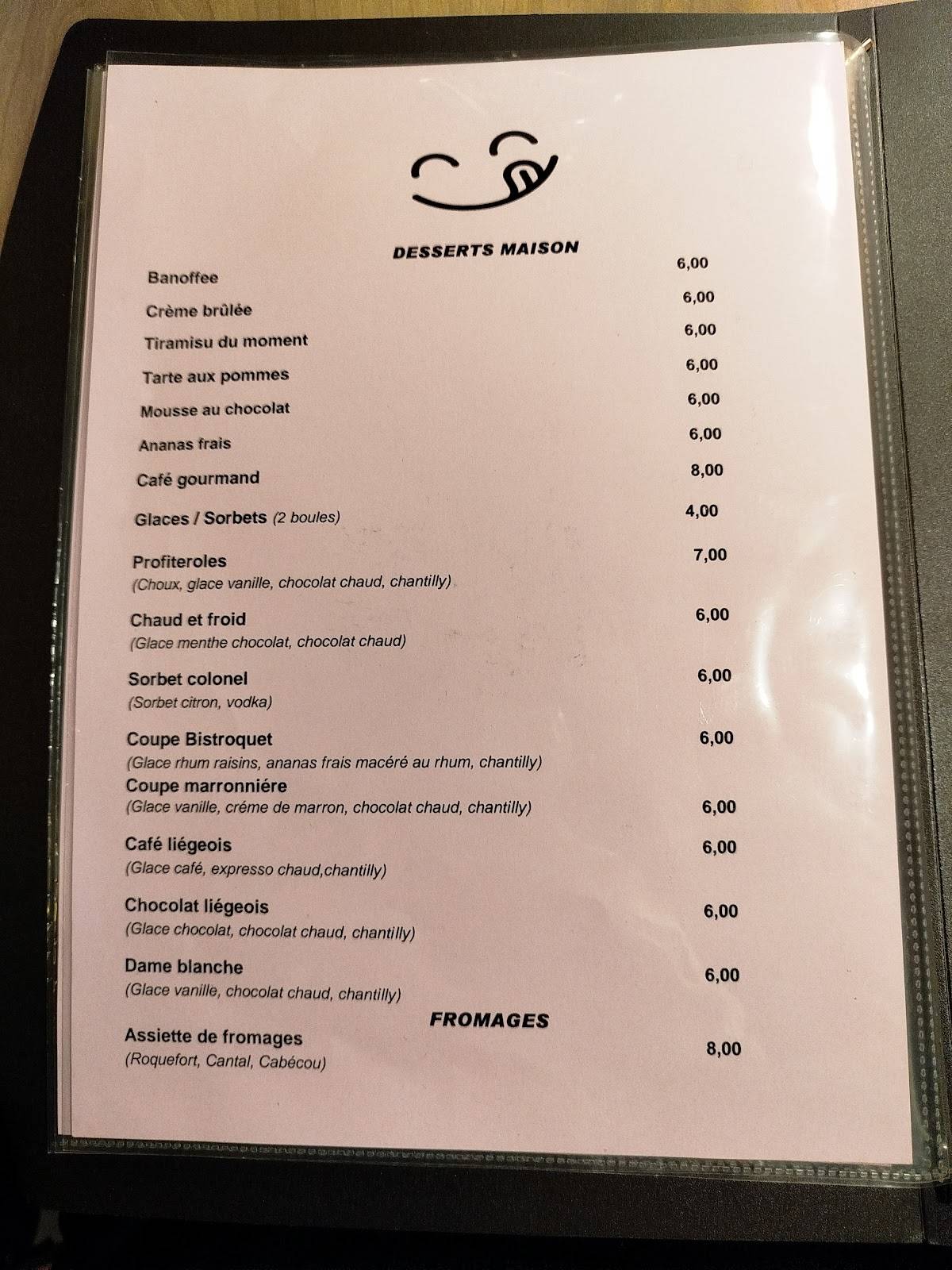 Menu de Le Bistroquet - Grill Restaurant