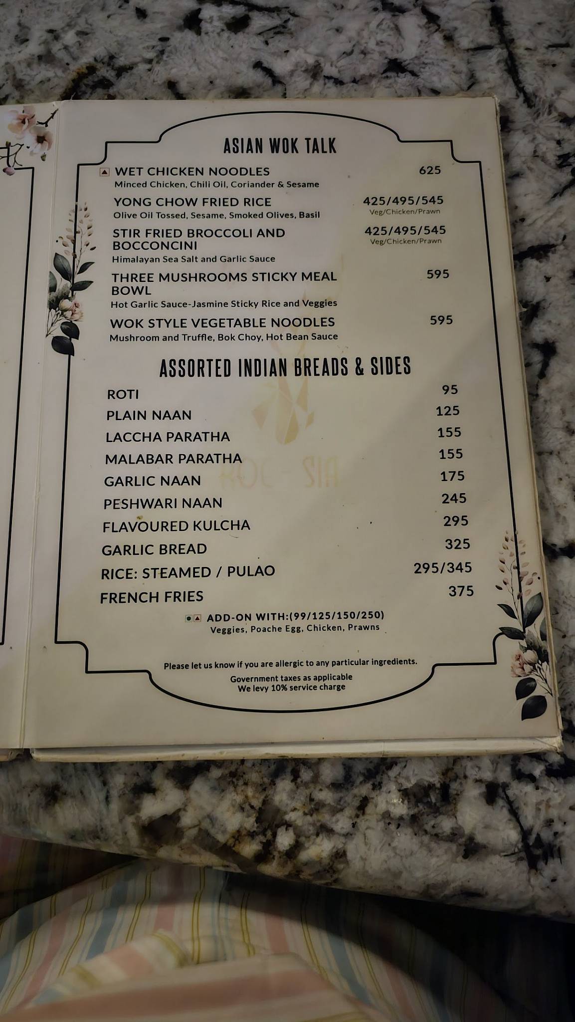 Roesia Gurugram menu