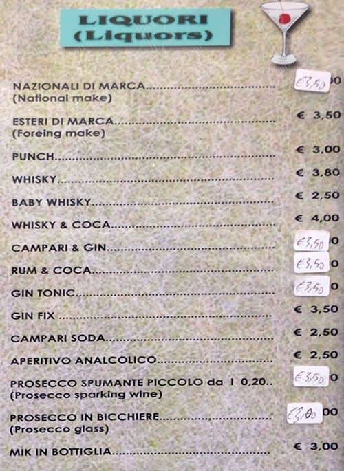 Menu di Caffè Negresco 
