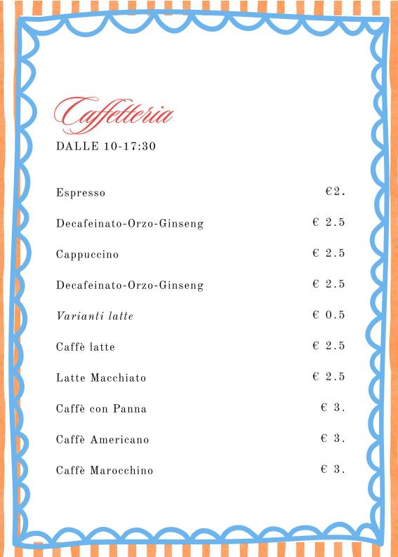 Menu di Casa Vidaschi 