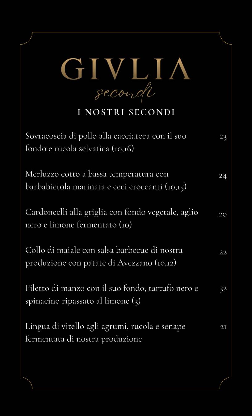Menu di Giulia Restaurant 